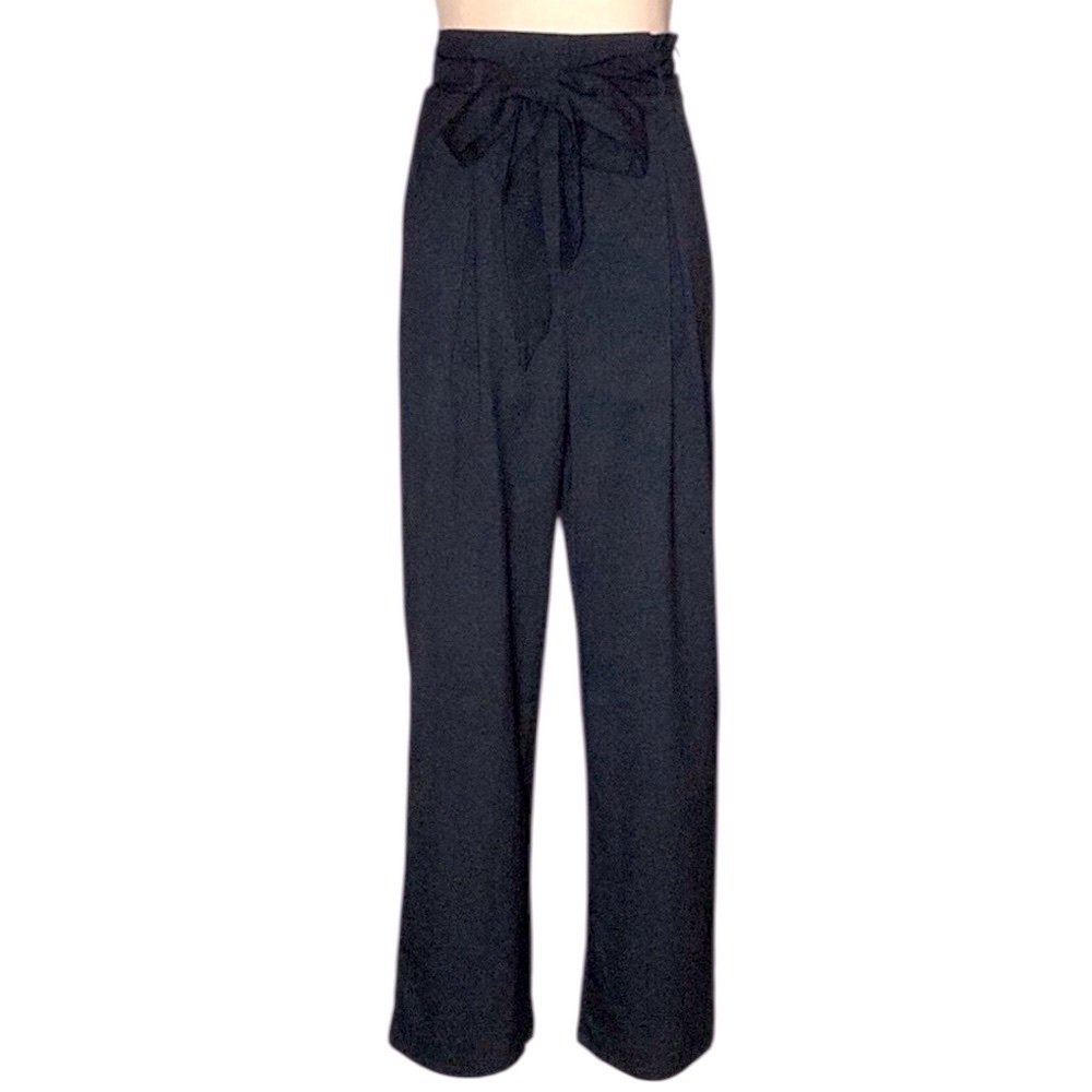 The Clothing Co | Black Paper Bag Wide Leg Pants S - Picture 3 of 8